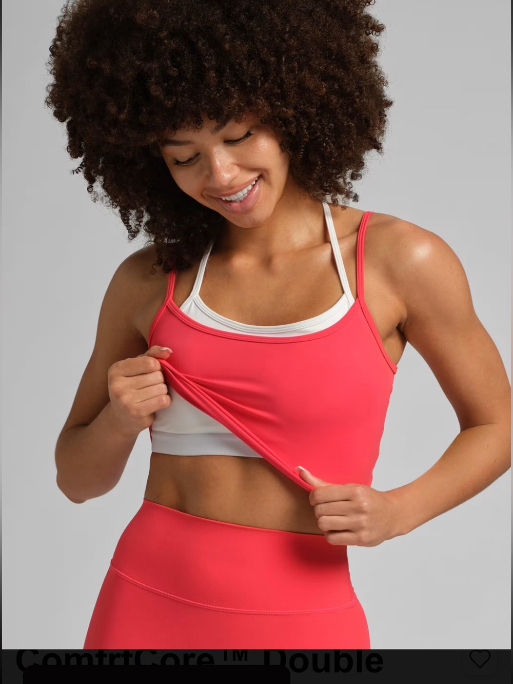 Comfort Double-Layer Red Crop Tank + Legging - Picture 3 of 10